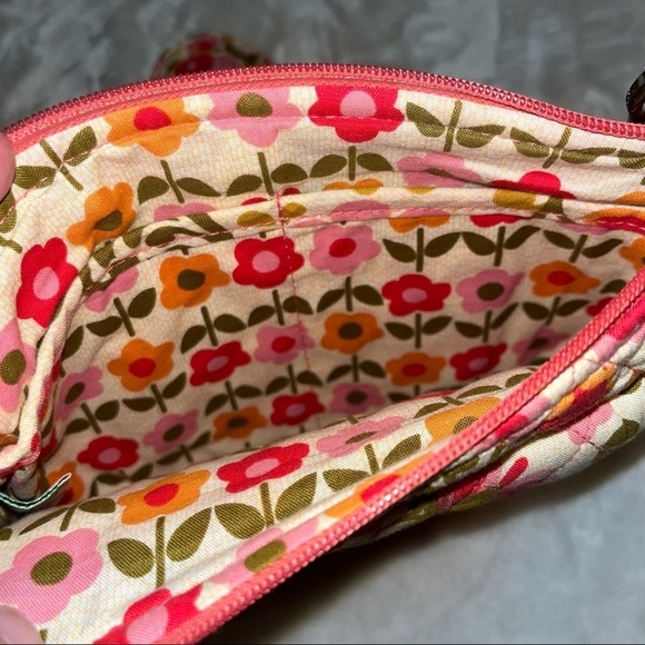 Vera Bradley Crossbody Hipster Saddle Bag Purse, coral red orange flowers - Picture 5 of 6